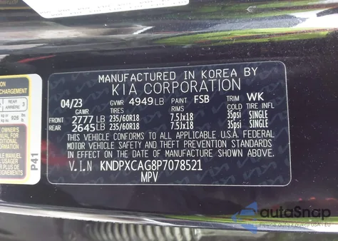 2023 Kia Sportage Hybrid Sx-Prestige z USA, uszkodzony, nr VIN KNDPXCAG8P7078521